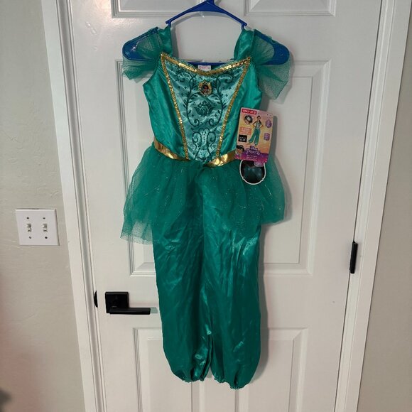 NWT Disney Princess Jasmine Deluxe Light-Up Costume Teal/Gold – Girls 4-6X - Picture 2 of 7